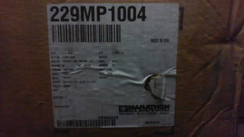 Marathon 229mp1004 1hp / 3/4hp Ac Electric Motor - New In Box