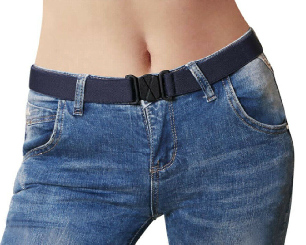 Elastic Belt For Women Dress Belt No Bulge Flat Buckle