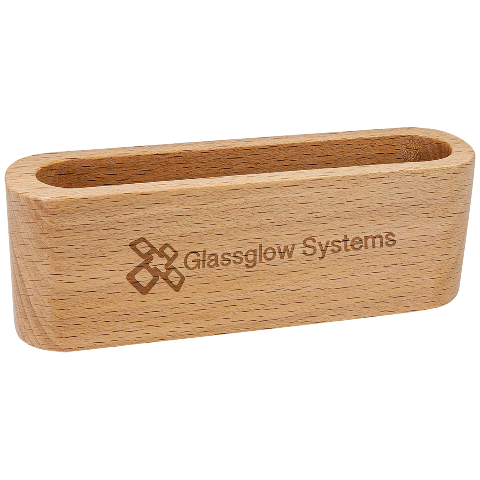 Personalized Beech Wood Business Card Holder