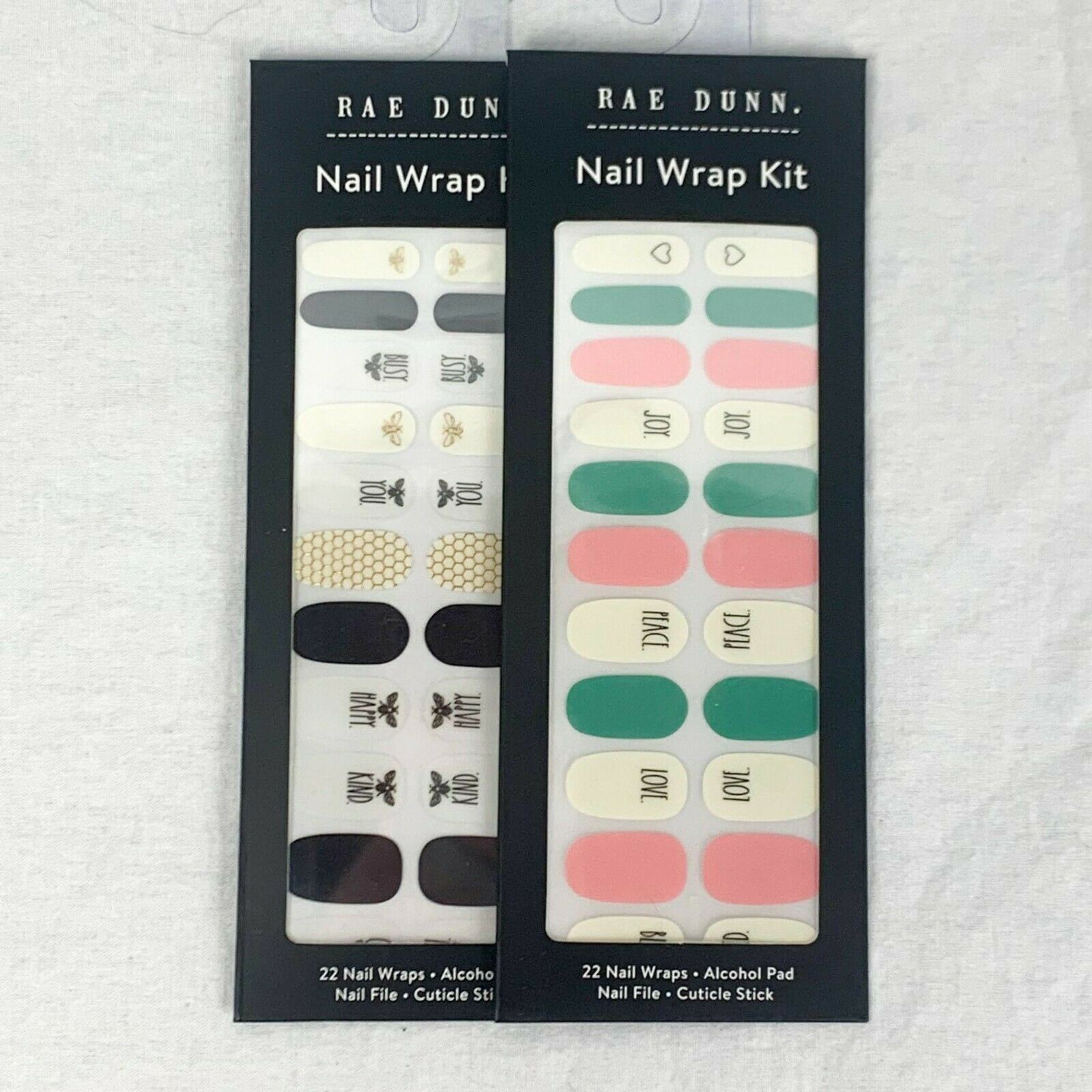 Rae Dunn Multi Color Nail Polish Wraps Stickers Farmhouse Bee Kind Set Of Two