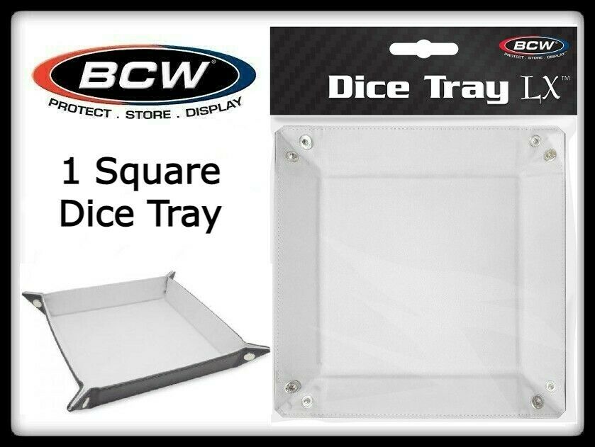 1 Bcw Square Dice White Lx Tray Flat, Foldable & Handy For Pathfinder Games Etc.
