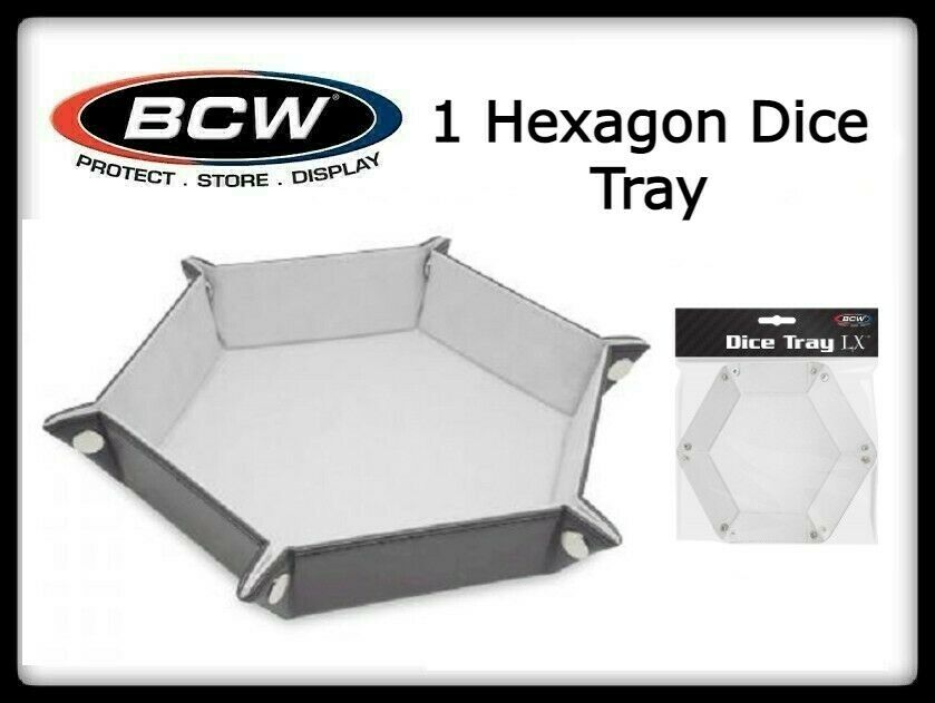 1 Bcw Hexagon Dice White Tray Flat, Foldable & Handy For Pathfinder Games Etc.