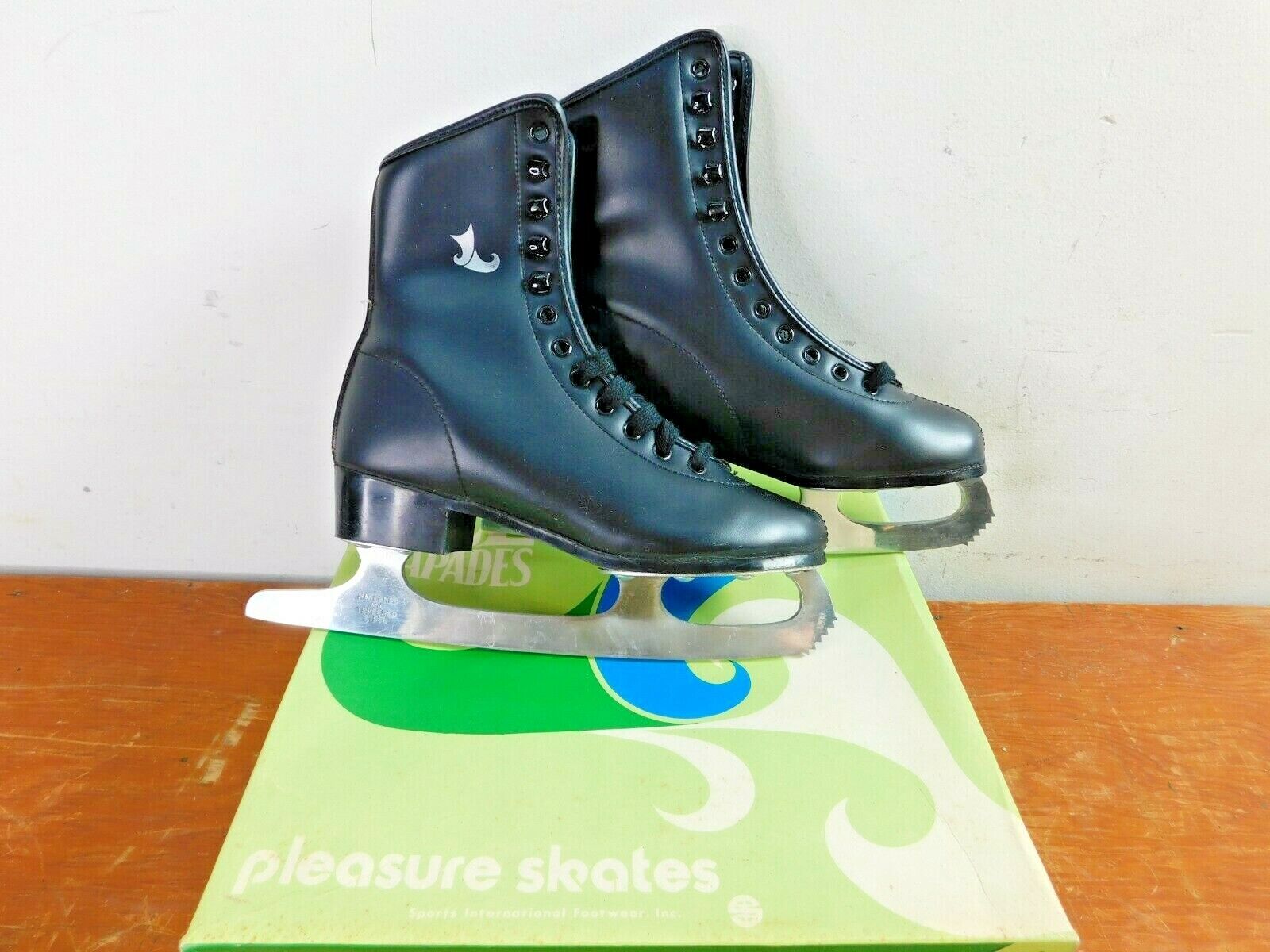 Vintage Ice Capade Pleasure Skates Ice Skates Size 2 Black