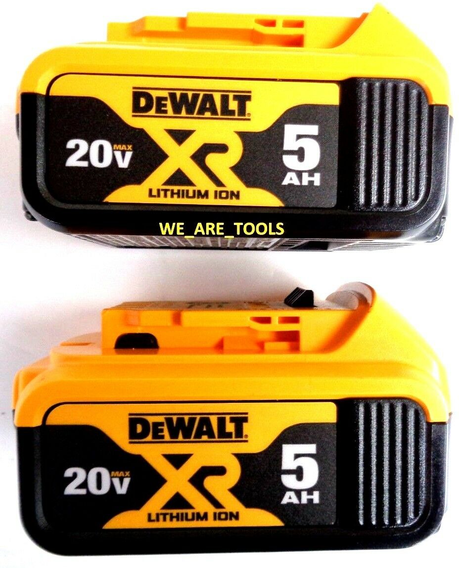 2 New Genuine Dewalt 20v Dcb205-2 5.0 Batteries For Drill, Saw, Grinder 20 Volt