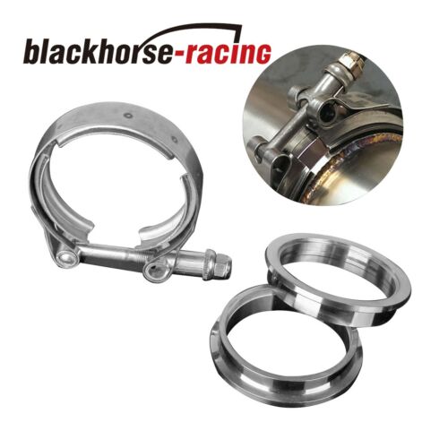 3.5" V-band Flange & Clamp Kit For Turbo Exhaust Downpipes 304 Stainless Steel