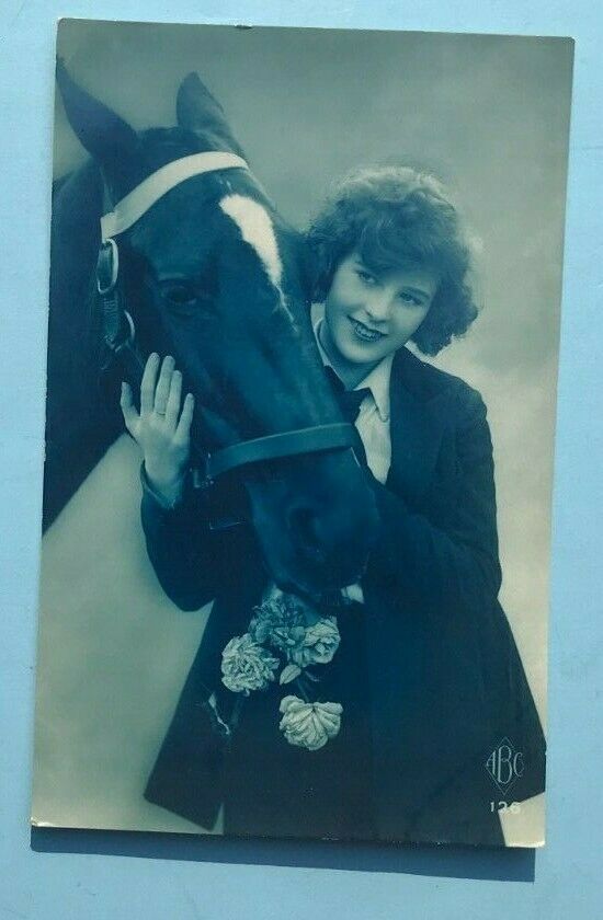 Old Glamour Girl Horse Postcard