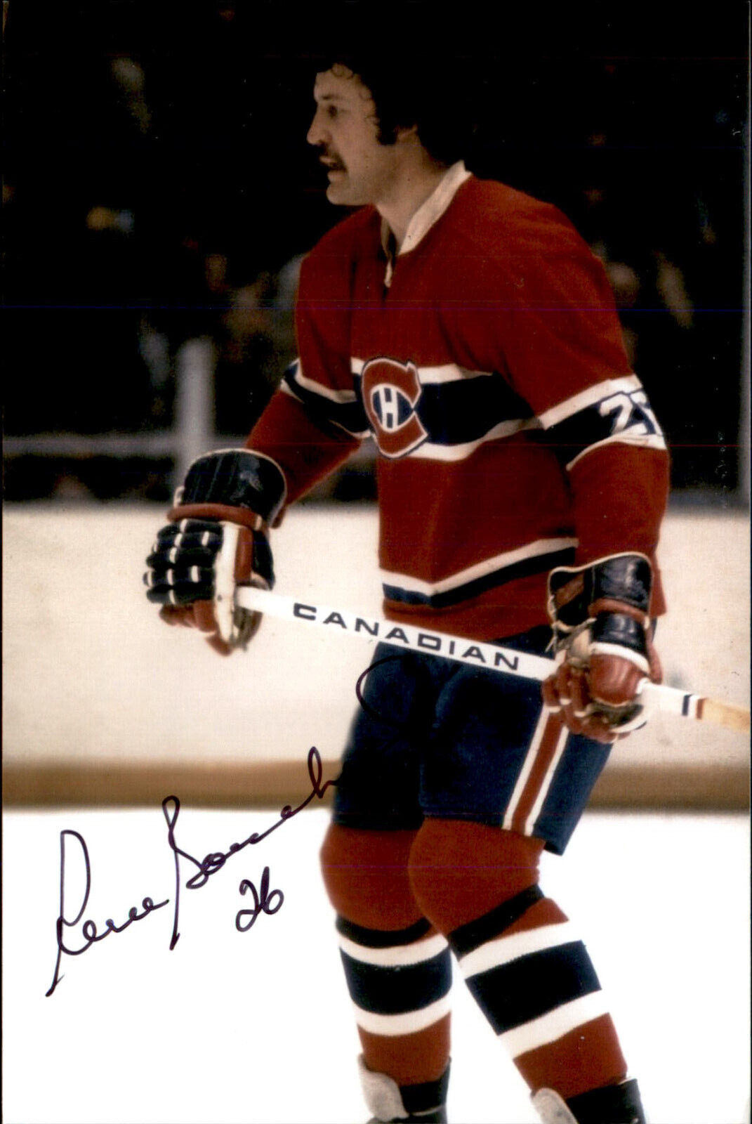 Pierre Bouchard Signed Autographed 4x6 Photo Montreal Canadiens #2