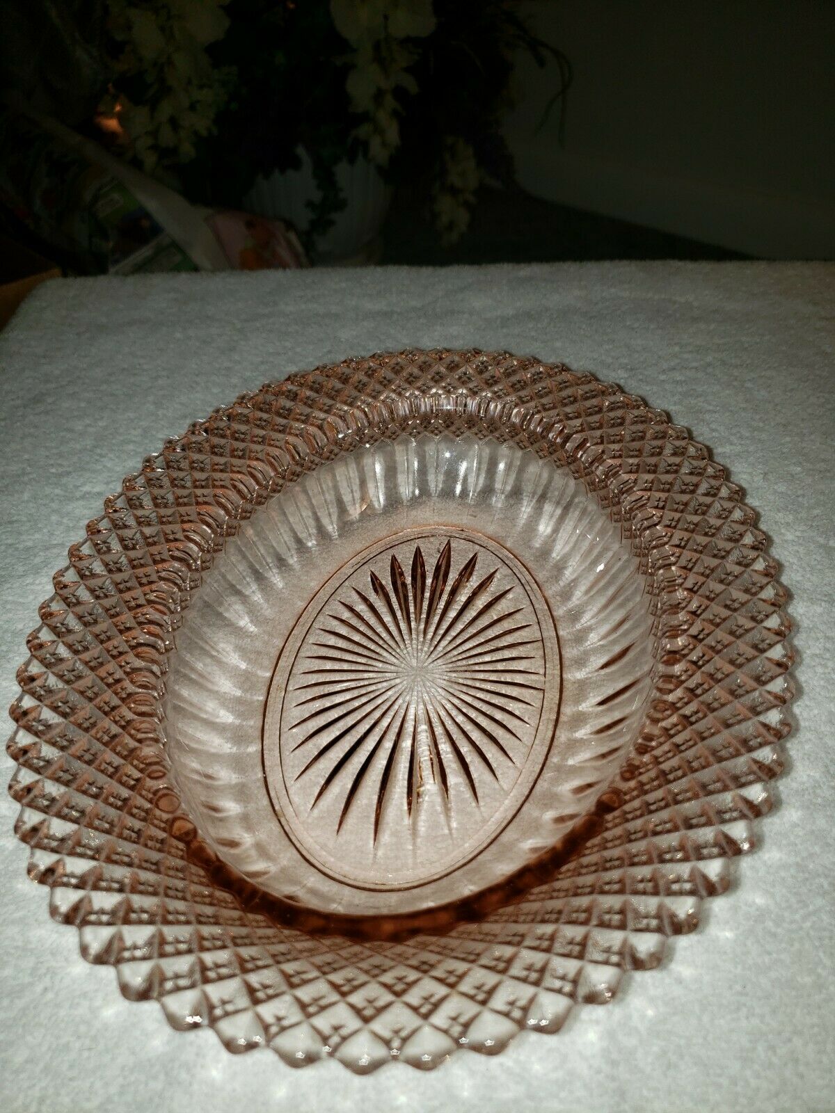 Anchor Hocking 'miss America' Pink Depression Glass Oval Serving Dish