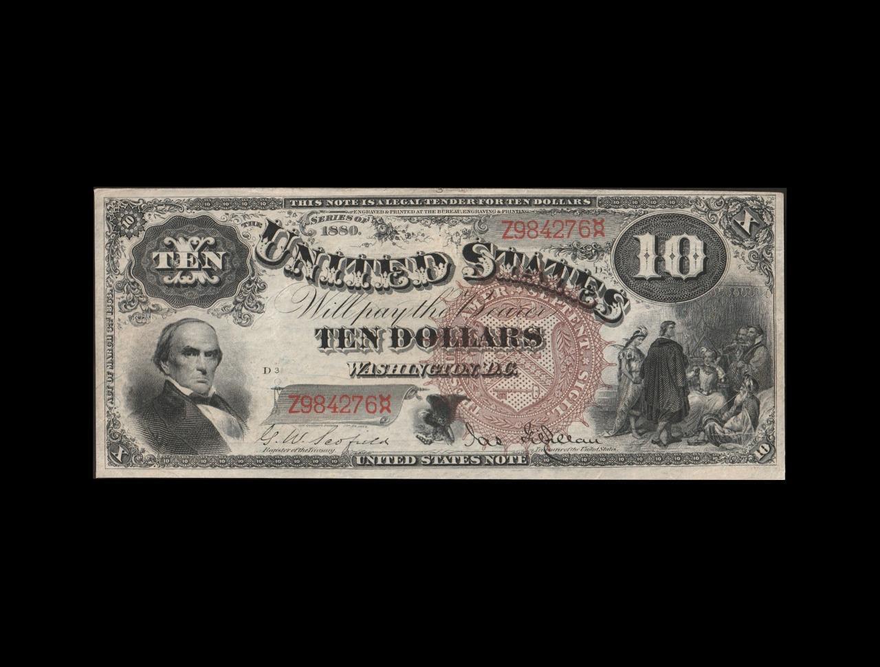 Rare 1880 $10 Legal Tender Strong Extra Fine