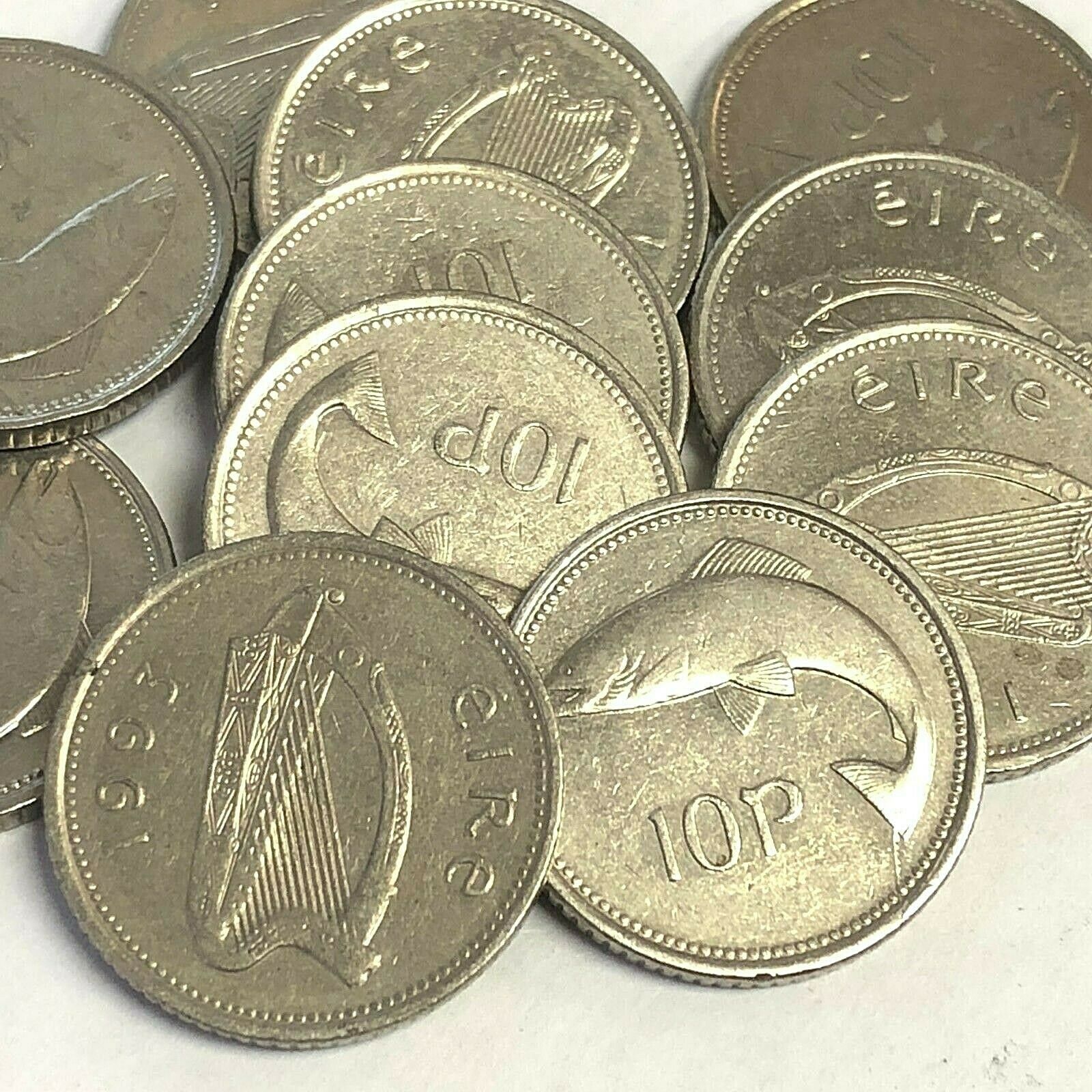 Ireland 10 Pence Salmon - Irish Fish Coin (1993 - 2000 Type), 22mm, Km#29