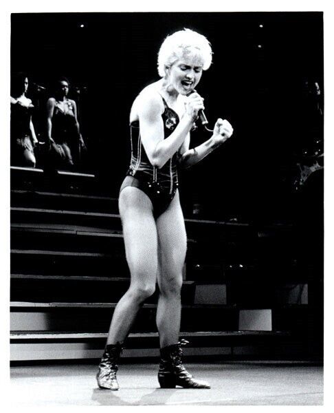 Madonna Singing Leggy Busty Bodysuit Vintage Concert Original 8x10 Stamped Photo