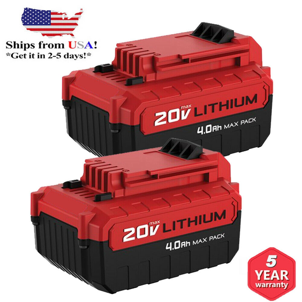 For Porter Cable Pcc685l 20v Max Lithium Pcc680l 4.0amp Hour 2pack Drill Battery