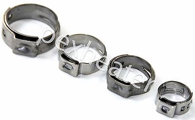 (50) Pex 3/4" Stainless Steel Ear Clamps Cinch Ring Clamp Crimp Pinch Astm Usa