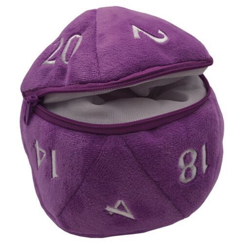 D20 Plush Dice Bag, Purple