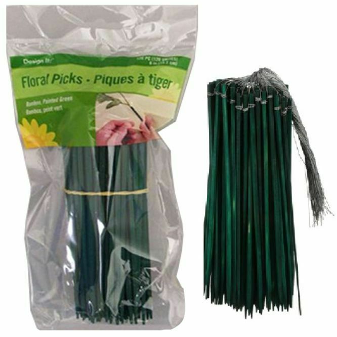 Pack Of 120. 6" Wired Green Wood Stakes Floral Picks.