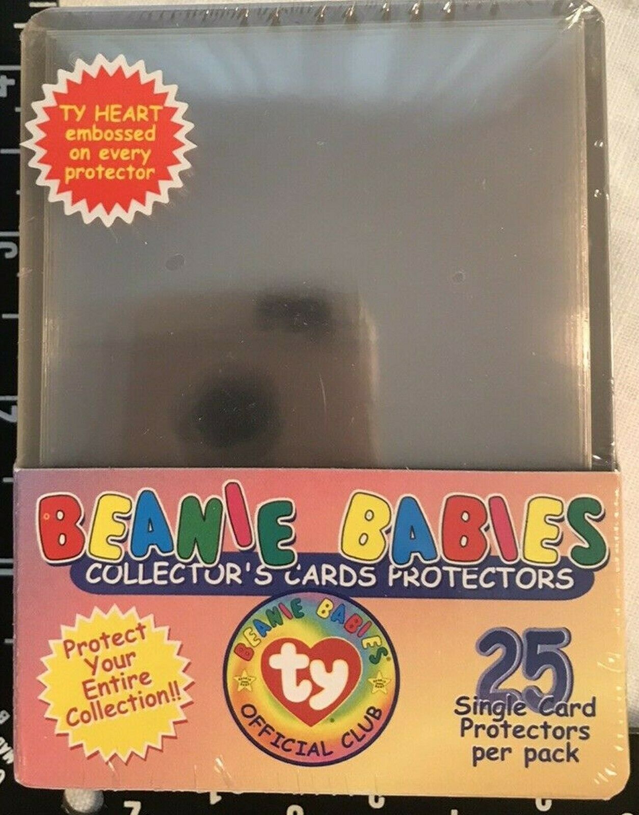 Ty Beanie Babies Collector's Card Protectors. 25 Pack. Ty Heart Embossed. New!