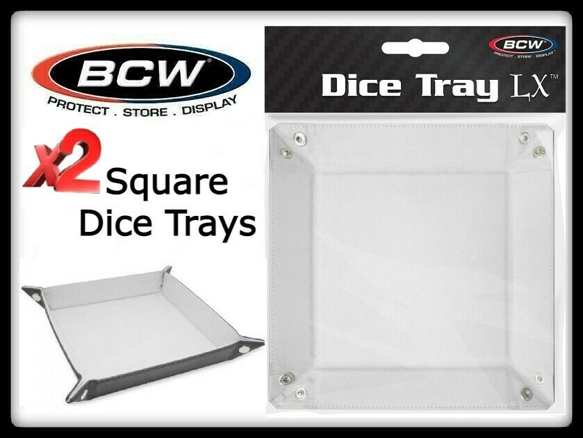 2 Bcw Square Dice White Lx Trays Flat, Foldable & Handy For Pathfinder Games 10"