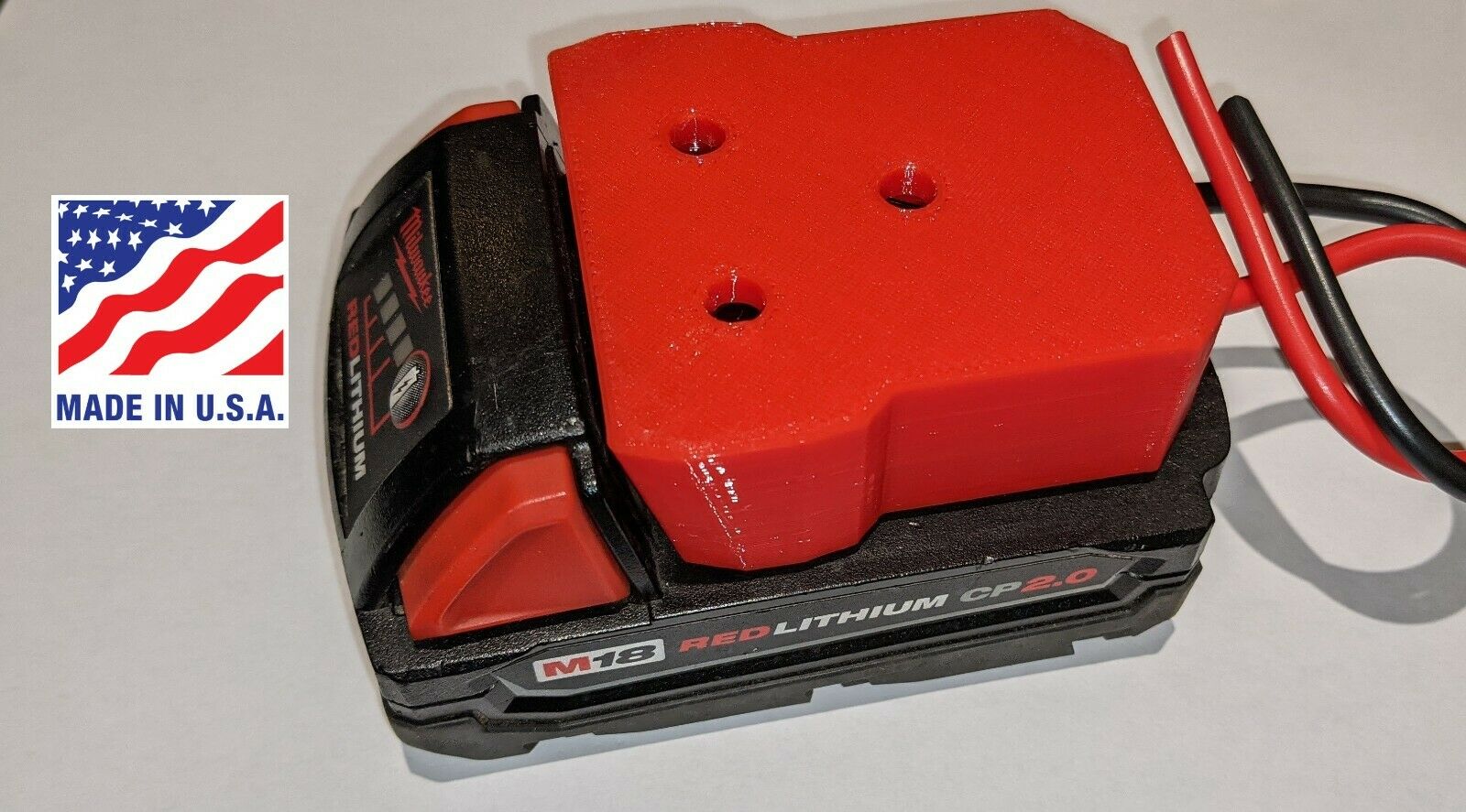 Milwaukee M18 Battery Adapter Holder Dock With Wires For Power Wheels Upgrade