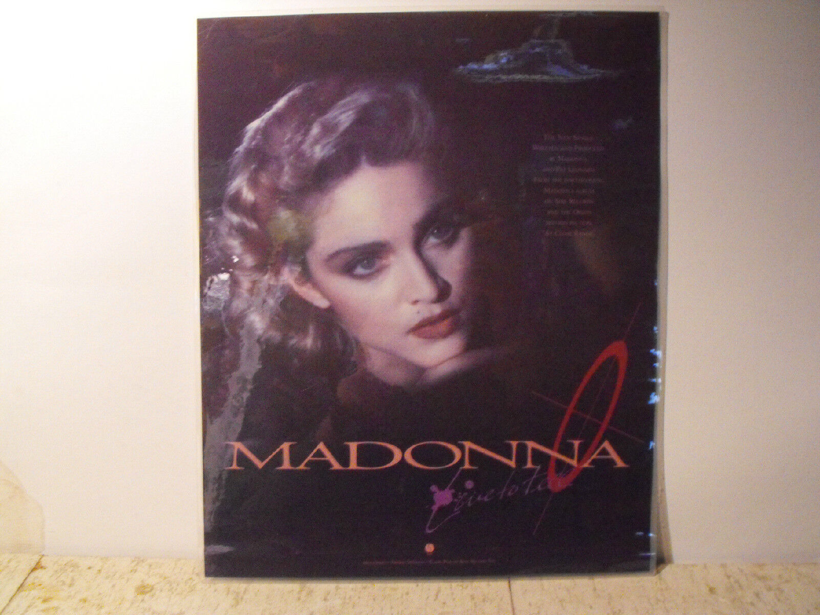 Vintage Laminated Photo Of Madonna From 1986 Magazine Ad