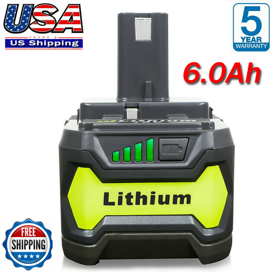 6.0ah For Ryobi P108 18v One+ Plus High Capacity Battery 18 Volt Lithium-ion New