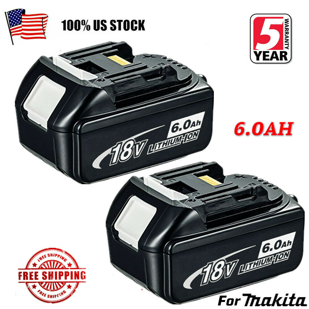 2x New 18v 6.0ah Lithium Ion Battery Lxt For Makita Bl1860 Bl1830 Us Latest Pack