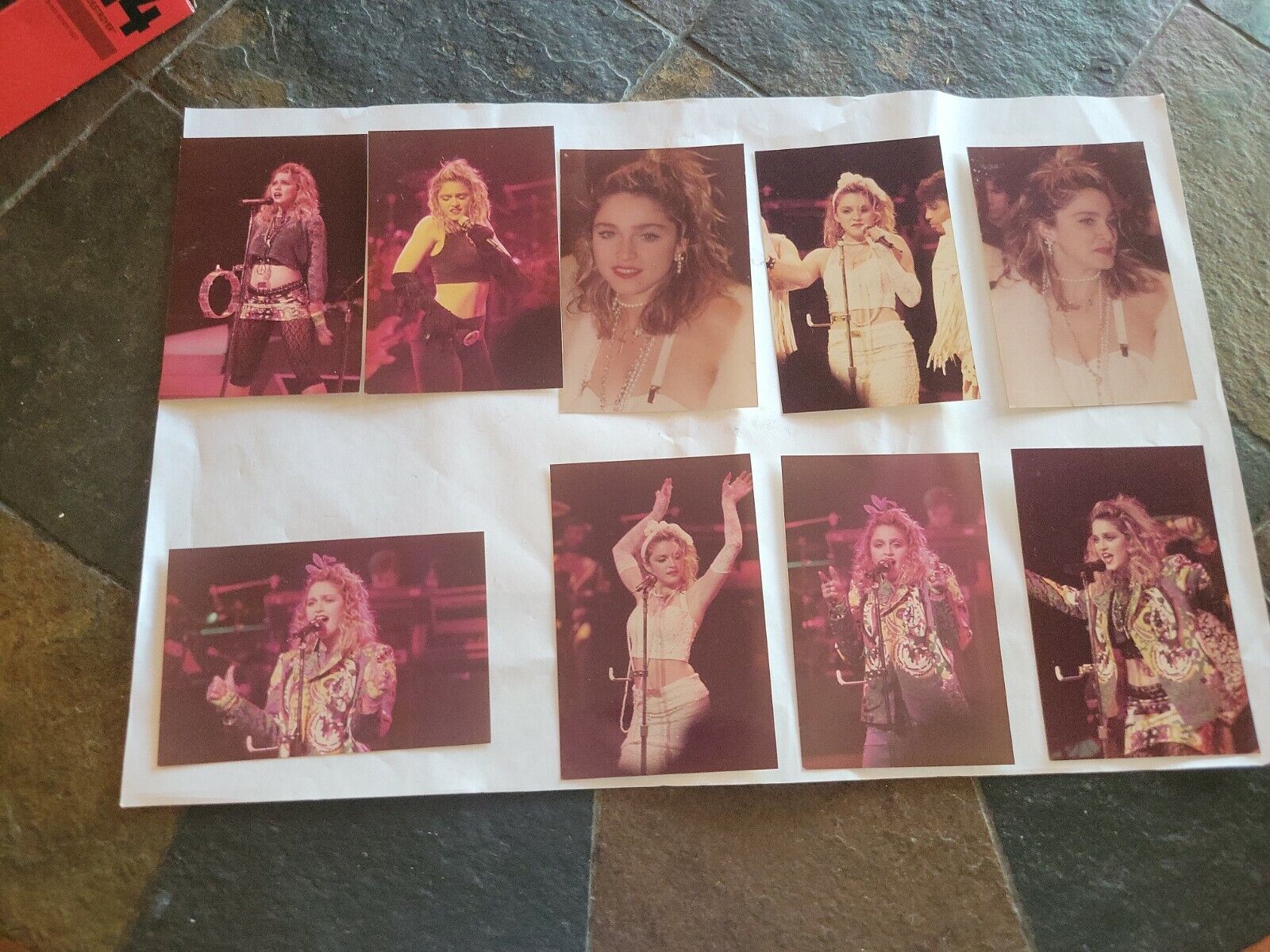 9-color Photos Of Madonna Concert 1980's 3 1/2x5 Color Glossy