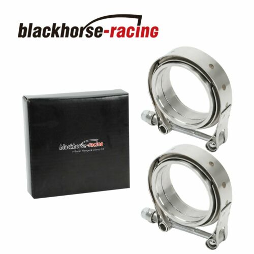 2 X Universal 3" Inch Stainless Steel V-band Turbo Downpipe Exhaust Clamp Vband