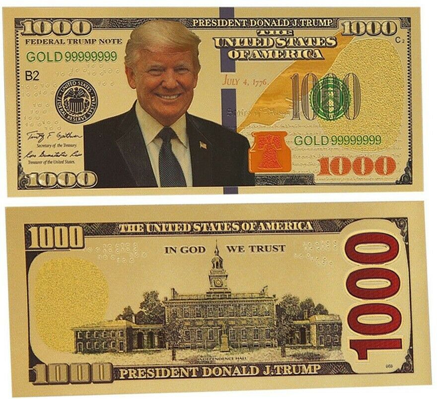 Us Donald Trump Republican President $1000 Republican Collectible Dollar Bill 🔥