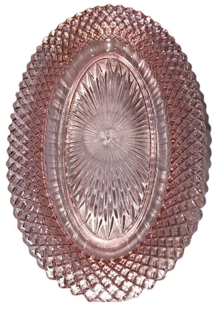 Pink Depression Glass Anchor Hocking "miss America" 10 1/4”oval Celery Dish
