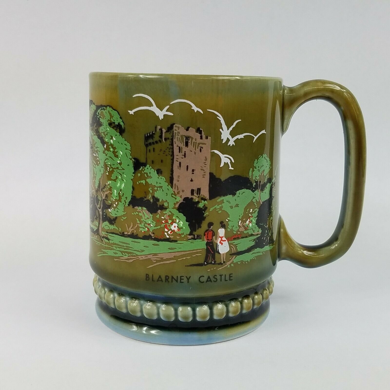Vintage Irish Porcelain Coffee Cup Mug Collector Souvenir Blarney Castle Clover