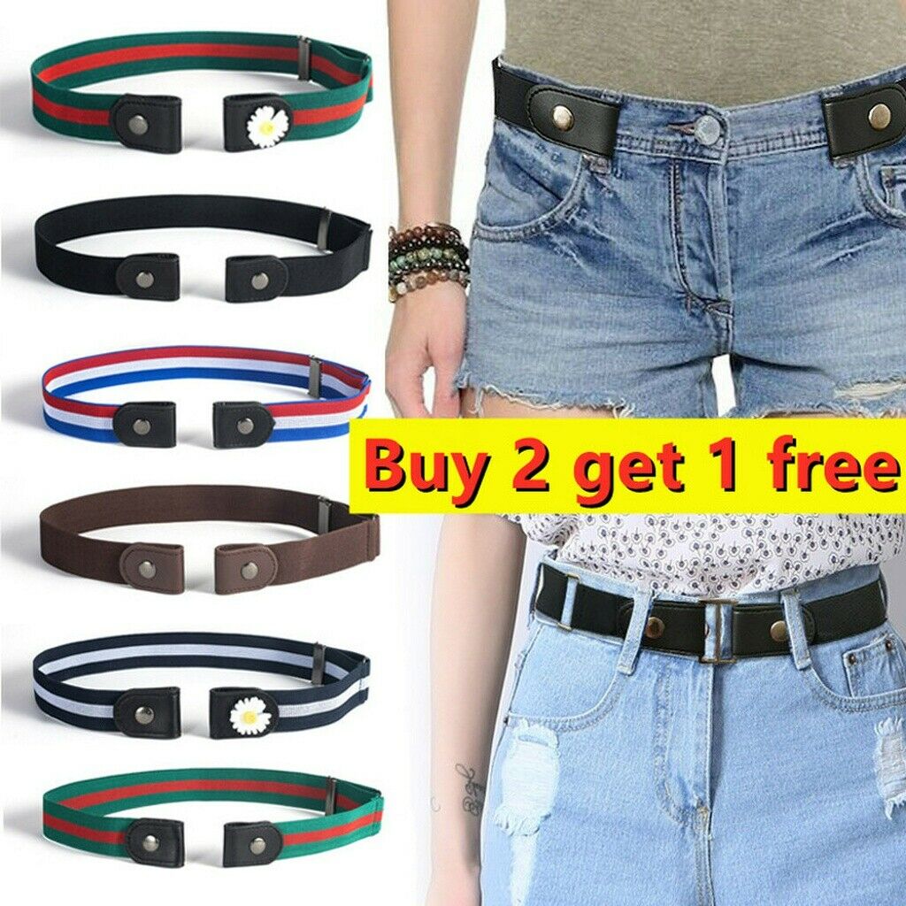 Men Women Buckle-free Elastic Invisible Waist Belt For Jeans No Bulge Hassle